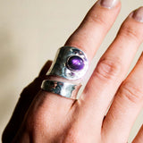 Μωβ Λαβραδορίτης Δαχτυλίδι Α.925