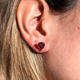 Γρανάτης Heart Σκουλαρίκια A.925