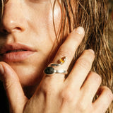 Μολδαβίτης & Κιτρίνης Δάκρυ Δαχτυλίδι A.925