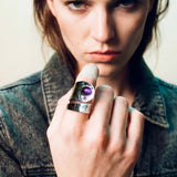 Μωβ Λαβραδορίτης Δαχτυλίδι Α.925