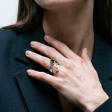 Μολδαβίτης & Κιτρίνης Δάκρυ Δαχτυλίδι A.925