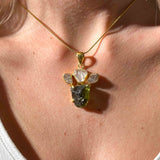 Μολδαβίτης, Διαμάντια Herkimer & Libyan Desert Glass Επιχρυσωμένο Α.925 04