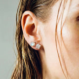 Ακατέργαστη Φεγγαρόπετρα Καρφωτά Σκουλαρίκια Α.925